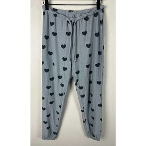 Chaser Sweatpants Lounge Jogger Blue Hearts Size Small Super Soft